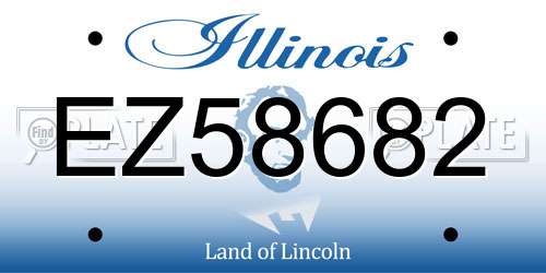 EZ58682 Illinois License Plate