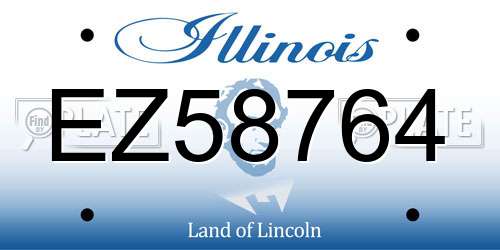EZ58764 Illinois License Plate