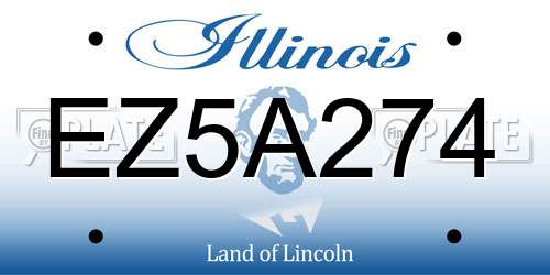 EZ5A274 Illinois License Plate