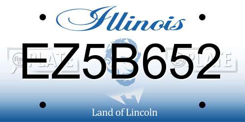 EZ5B652 Illinois License Plate
