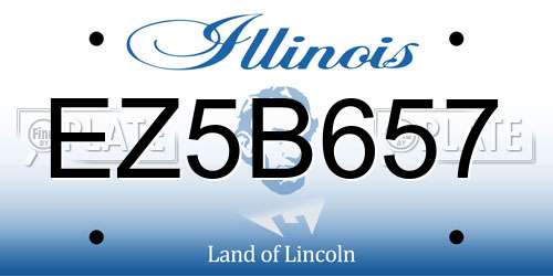 EZ5B657 Illinois License Plate