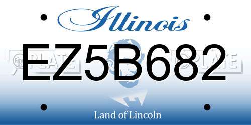 EZ5B682 Illinois License Plate