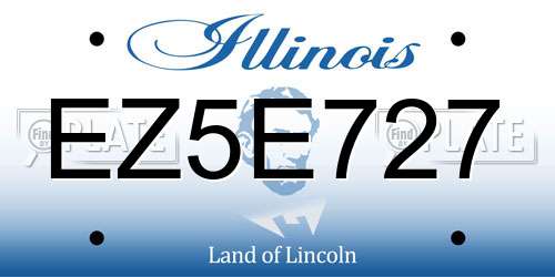 EZ5E727 Illinois License Plate