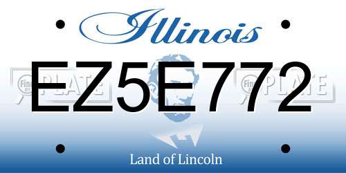 EZ5E772 Illinois License Plate