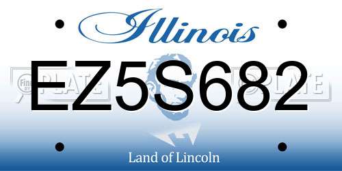 EZ5S682 Illinois License Plate
