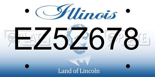 EZ5Z678 Illinois License Plate