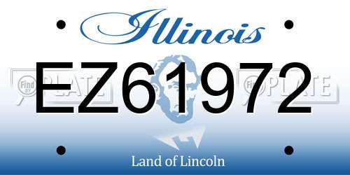 EZ61972 Illinois License Plate