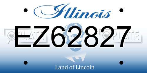 EZ62827 Illinois License Plate