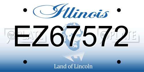 EZ67572 Illinois License Plate