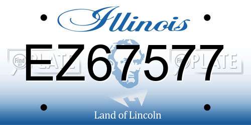 EZ67577 Illinois License Plate