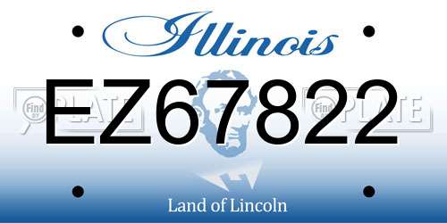 EZ67822 Illinois License Plate