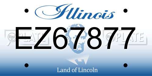 EZ67877 Illinois License Plate