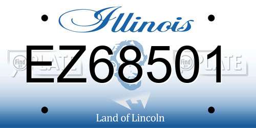 EZ68501 Illinois License Plate