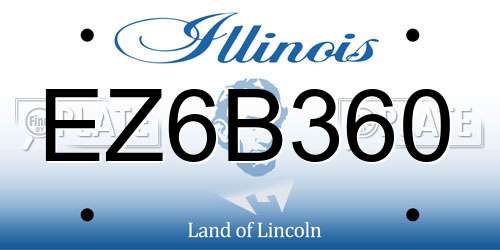 EZ6B360 Illinois License Plate