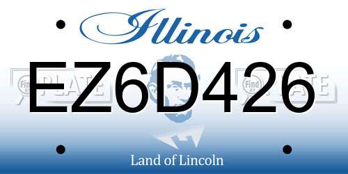 EZ6D426 Illinois License Plate