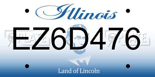 EZ6D476 Illinois License Plate
