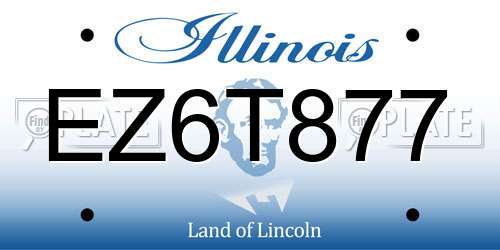 EZ6T877 Illinois License Plate