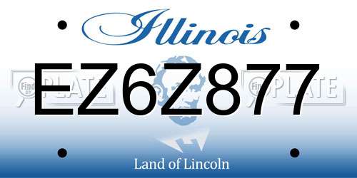 EZ6Z877 Illinois License Plate