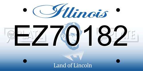 EZ70182 Illinois License Plate