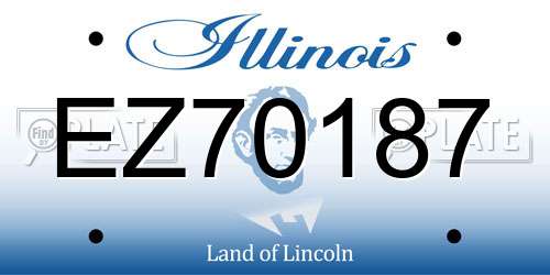 EZ70187 Illinois License Plate