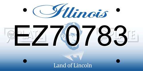 EZ70783 Illinois License Plate