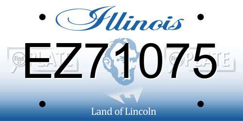EZ71075 Illinois License Plate