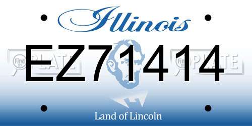EZ71414 Illinois License Plate