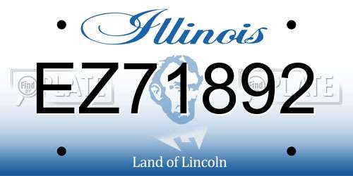 EZ71892 Illinois License Plate