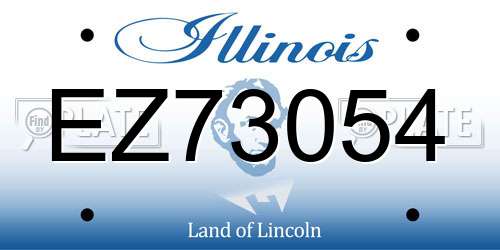 EZ73054 Illinois License Plate
