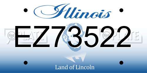 EZ73522 Illinois License Plate