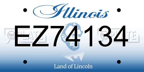EZ74134 Illinois License Plate