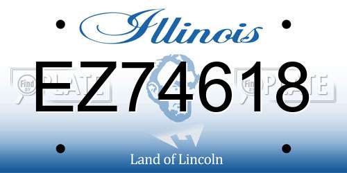 EZ74618 Illinois License Plate