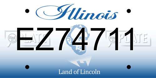 EZ74711 Illinois License Plate