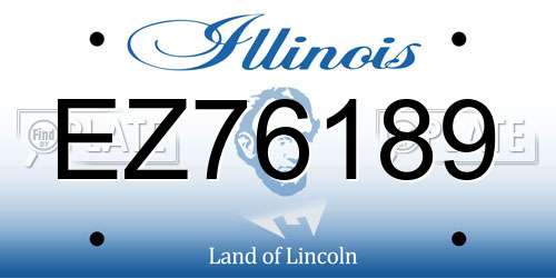 EZ76189 Illinois License Plate