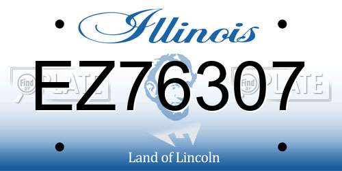 EZ76307 Illinois License Plate