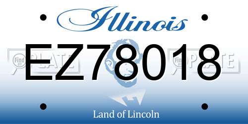 EZ78018 Illinois License Plate