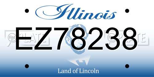 EZ78238 Illinois License Plate