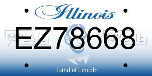 EZ78668 Illinois License Plate