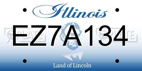 EZ7A134 Illinois License Plate