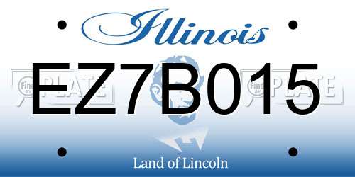 EZ7B015 Illinois License Plate