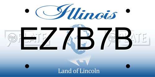 EZ7B7B Illinois License Plate