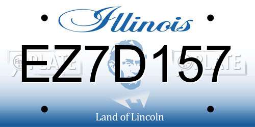 EZ7D157 Illinois License Plate