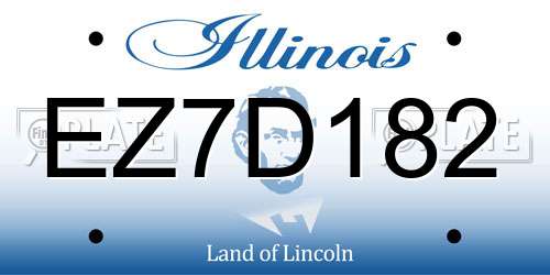 EZ7D182 Illinois License Plate