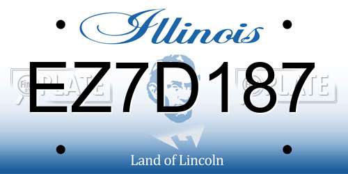 EZ7D187 Illinois License Plate