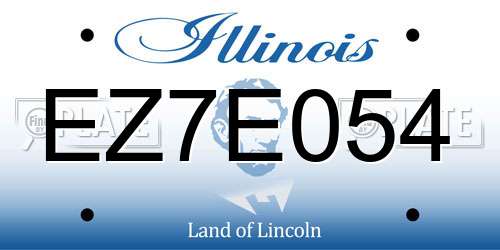 EZ7E054 Illinois License Plate