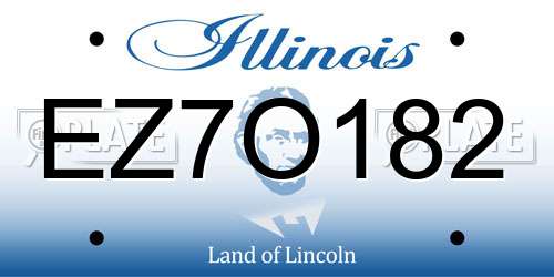 EZ7O182 Illinois License Plate