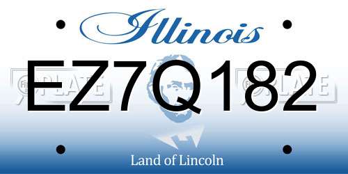 EZ7Q182 Illinois License Plate