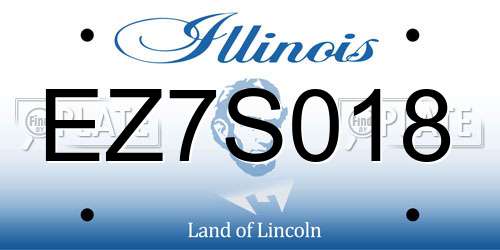 EZ7S018 Illinois License Plate