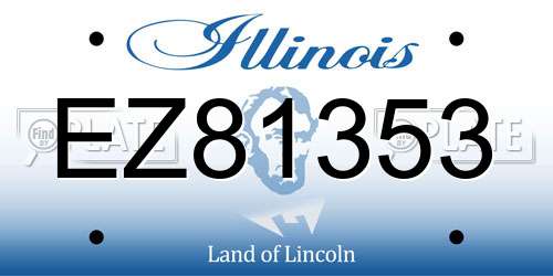 EZ81353 Illinois License Plate