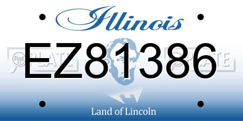 EZ81386 Illinois License Plate